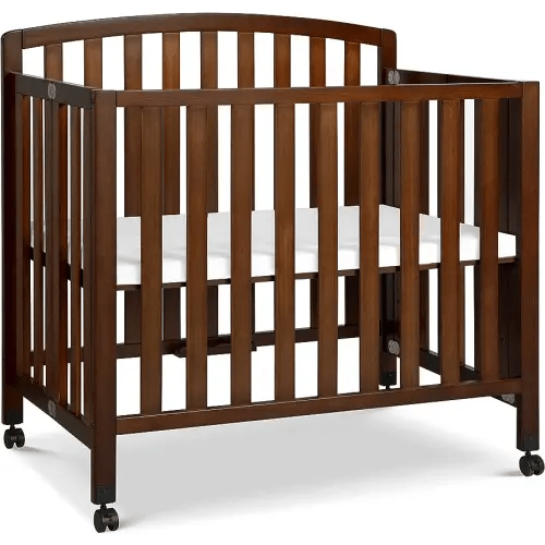 DaVinci Dylan 3-in-1 Portable Baby Crib with Wheels - Toddler Bed & Daybed Conversion - Perfect for Small Spaces & Easy to Assemble, GREENGUARD Gold Certified, 4 Adjustable Mattress Heights - Espresso