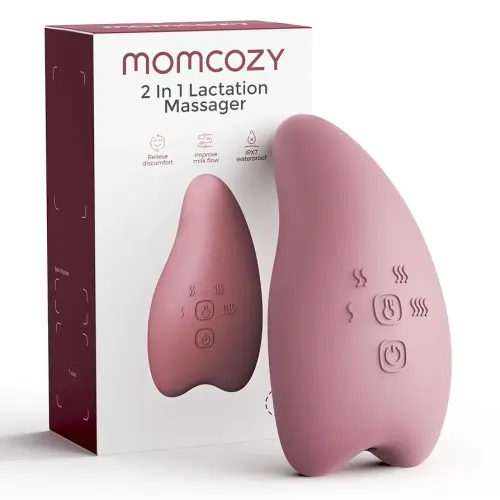Momcozy Warming Lactation Massager Pro, 8 Vibration Modes & 4 Heating Levels, Longer-Lasting & 100s Rapid Warming Breast Massager, Quick Charging, Improves Milk Flow & Relieves Breast Engorgement