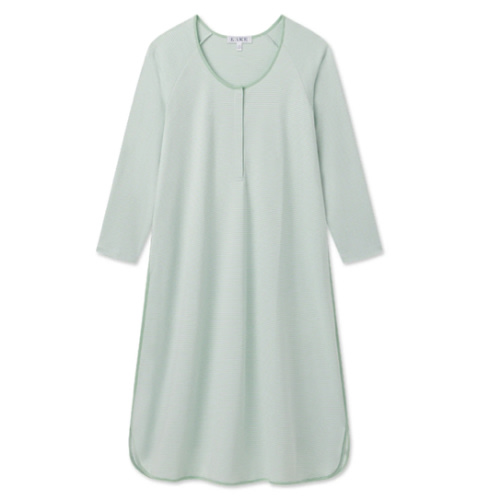 LAKE | Women | Pima Cotton Pajamas | Parisian Green Maternity Long Sleeve Nightgown