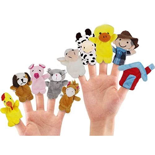 RIY 10Pcs Story Time Finger Puppets - Old Macdonald Had A Farm Educational Puppets Easter Basket Stuffers