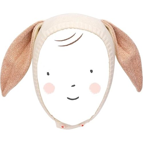 Meri Meri Peach Sparkle Bunny Baby Bonnet (Pack of 1)
