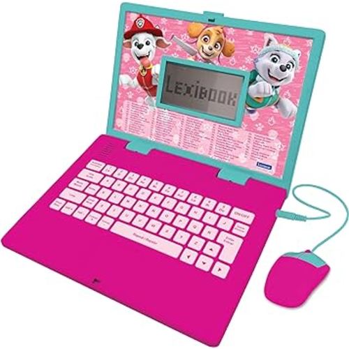 Lexibook, Paw Patrol, Educational and Bilingual Laptop in English/Spanish, Toy for Children with 124 Activities to Learn, Play Games and Music, Pink, JC598PAGi2