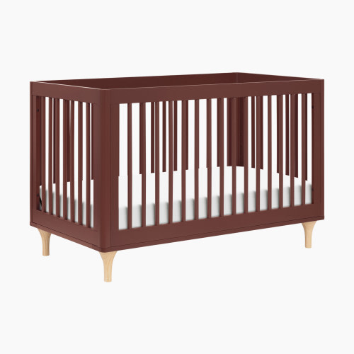 babyletto Lolly 3-in-1 Convertible Crib with Toddler Bed Conversion Kit - Crimson/Natural