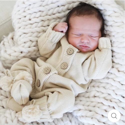 Knit Sweater Button Romper | Caden Lane