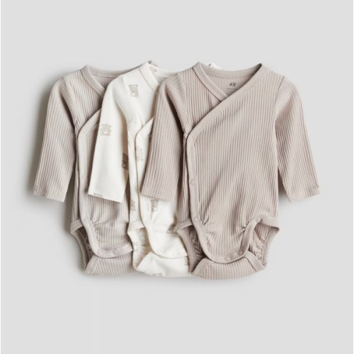 3-PACK WRAPOVER BODYSUITS