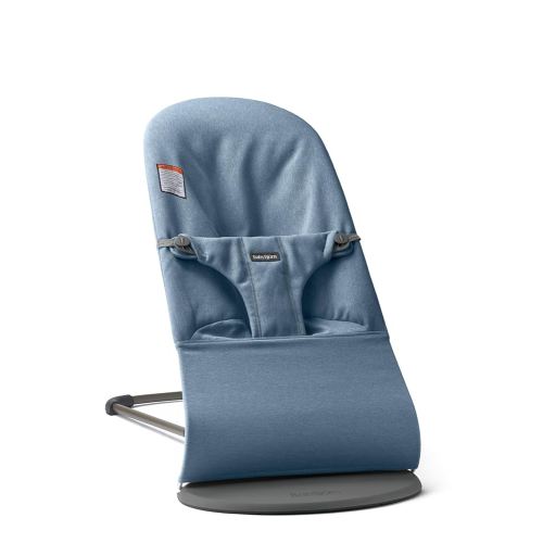 BabyBjörn Bouncer Bliss, Woven mélange, Blue | 2-in-1 Adjustable Baby Bouncer Seat and Toddler Chair, Newborn to Toddler (8-29 lbs), 4 Positions, Lightweight & Portable