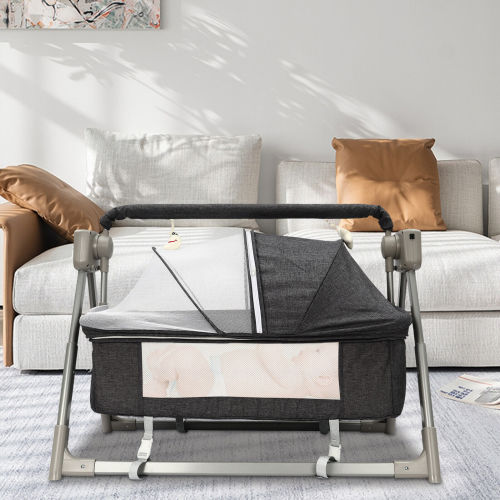 Denest Portable Bed Sleeping Motion Sleeper Newborn Electric Baby Swing Cradle Bassinet W/ Bluetooth Plug