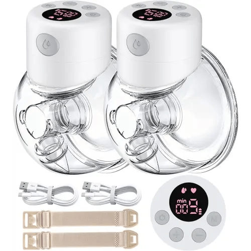  Breast Pump, Wearable Breast Pump, Hands Free Breast Pump, Electric  Breast Pump 2 Mode & 9 Levels, 24mm Flange, 2 Pack