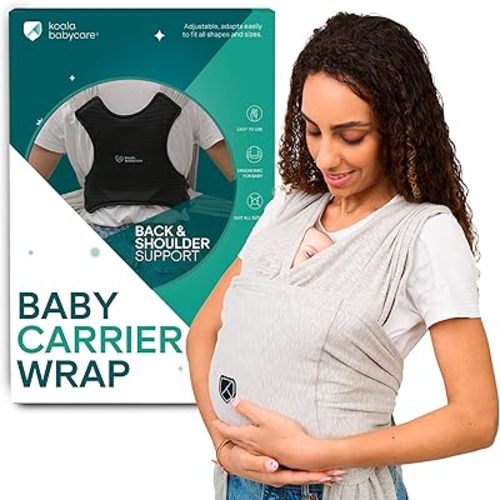 Koala Babycare Baby Carrier Wrap, Easy to Wear As a T-Shirt - Original Baby Carrier Newborn to Toddler - Sling One Size Fits All - Baby Wraps Carrier Up to 22lbs