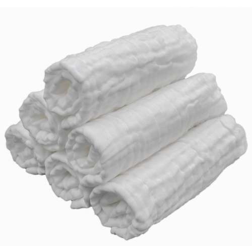 Splish Splash - Baby Toddler Washcloth 6 Pack – White