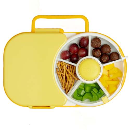 GöBe Kids Lunchbox with Snack Spinner | Honey Yellow