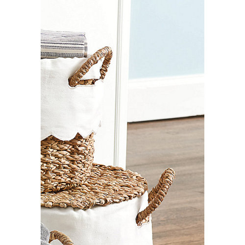 BW Wicker Stacking Storage Baskets