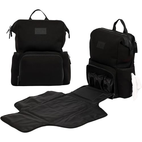 Neoprene Diaper Bag Backpack-BLACK