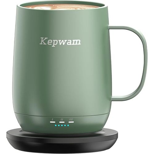 Self Heating Coffee Mug T2, 16oz Smart Heated Coffee Mug, 150 Min Battery Life - Hot up to 149℉ Temperature Control Coffee Mug Warmer, Gifts for Dad Mom (No APP)