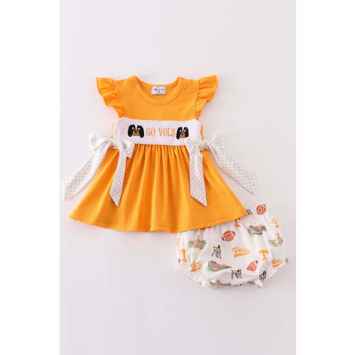 Orange go vols embroidery girl bloomer set