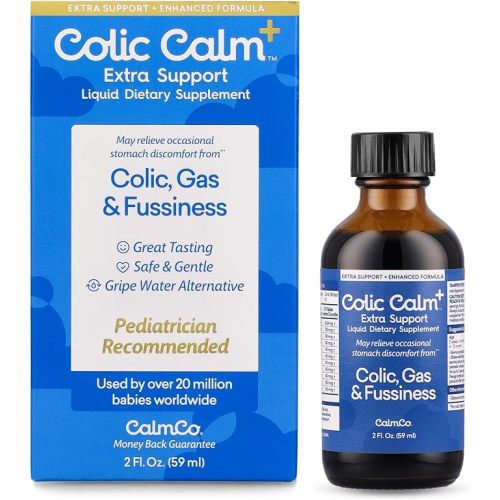 Colic Calm Plus Gripe Water - Extra Strength for Infant Colic and Baby Gas Relief, Helps Fussiness and Upset Stomach 60ml