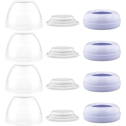 Maymom Dome Caps, Screw Rings, Sealing Discs Compatible with Avent Natural Bottles, Avent PP Bottles or Natural; No Nipple Included. Convert Avent Classic Bottle Into Natural