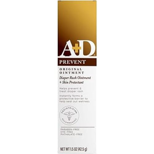 A+D Original Diaper Rash Ointment - Prevents & Protects Against Diaper Rash - Moisturizing Skin Protectant With Vitamins A & D - Healing Skin Ointment for Dry and Cracked Skin - 1.5oz
