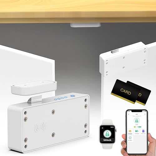 Smart Cabinet Lock, Hidden RFID Drawer Lock, Electronic Keyless Bluetooth Child Safety Baby Proofing Drawer Lock for Adults Liquor Furniture Cupboard Pantry File White