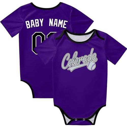 KREDE Baby Clothes Unisex Bodysuit Personalized Custom Baby Name Number for Boy Girl