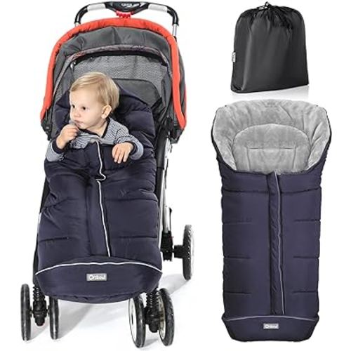 Orzbow Warm Bunting Bag Universal, Stroller Sleeping Bag Cold Weather, Waterproof Toddler Footmuff (Blue, Large)
