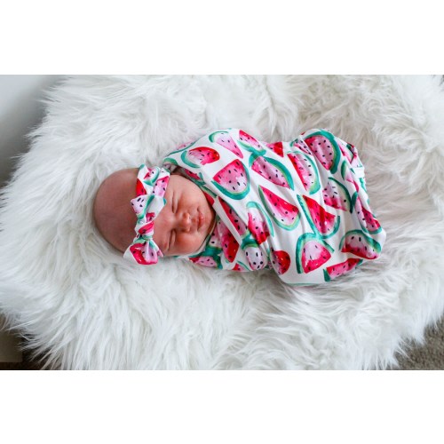 Watermelon Baby Swaddle Blanket, Baby Swaddle, Fruit Baby Blanket, Newborn Swaddle, Oranges Baby Blanket, Swaddle Set, Stretchy Knit Swaddle