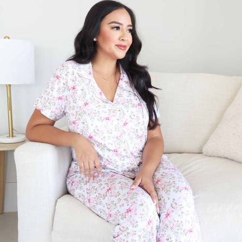 Women's Two Piece Flare Lounge Set | Bows in Bloom