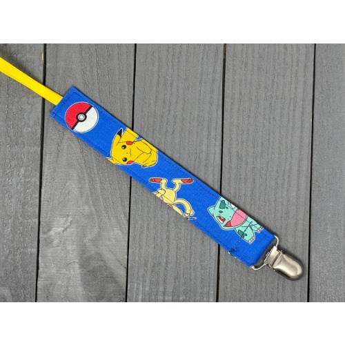 Pikachu Pacifier Clip / Pokemon Binky Holder