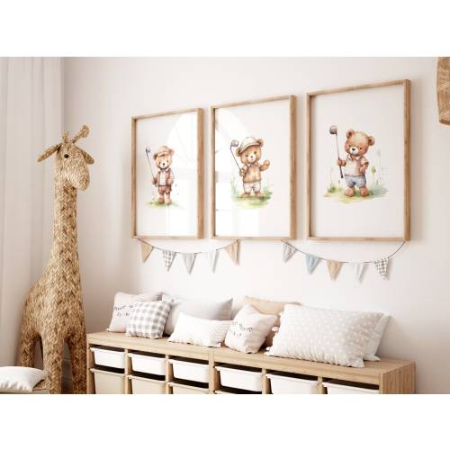 Golf Nursery Decor | Set of 3 Prints | Digital Print | Golf Nursery Wall Art | Golf Nursery Print | Sports Nursery Decor | Nursery Prints