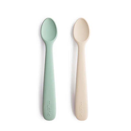 Baby Silicone Feeding Spoons (Blush/Shifting Sand) 2-Pack – Mushie