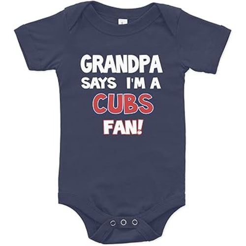 NanyCrafts' Grandpa Says I'm a Cubs Fan Baby Bodysuit, Baby Cubs Fan outfit