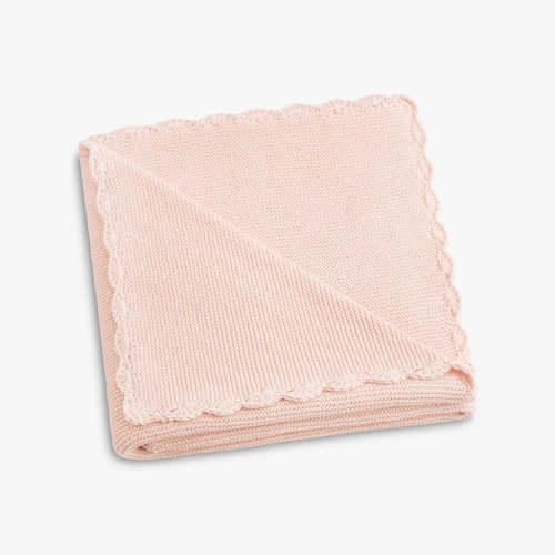 Cotton Knit Baby Blanket - Pink | Gooselings