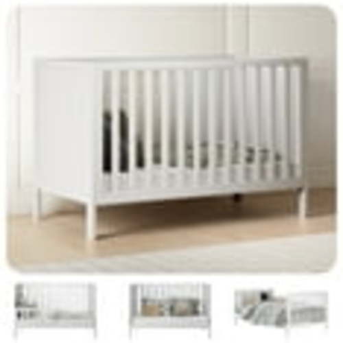 HARPPA 5-in-1 Convertible Baby Crib for Infant to Toddler, White