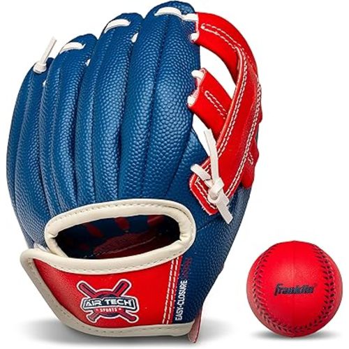 Franklin Sports Air Tech Baseball Glove with Ball - Tee Ball - Soft Air Tech Foam