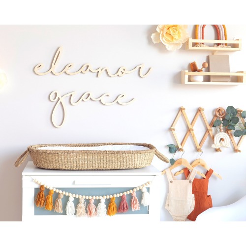 Boho Nursery Wooden Name sign 12" to 54" wide! | Custom Name Sign for Baby | Gender Neutral Nursery Name Sign | Name Sign for Boy or Girl