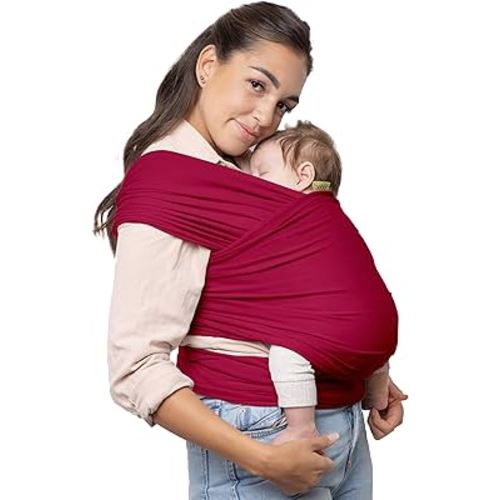 Boba Baby Wrap Carrier - Original Baby Carrier Wrap Sling for Newborns - Baby Wearing Essentials - Newborn Wrap Swaddle Holder, Newborn to Toddler Infant Sling (Sangria)
