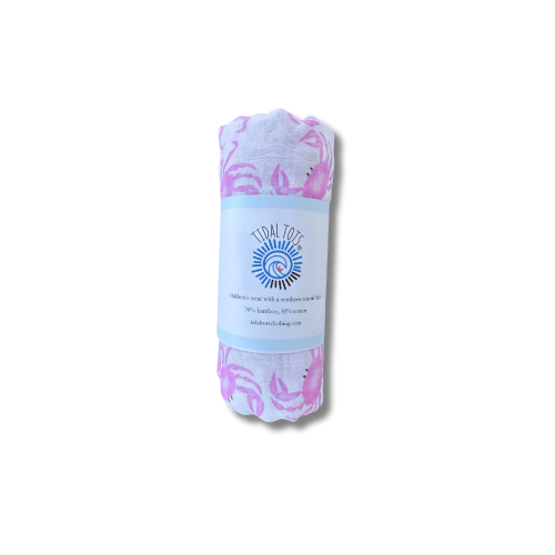 Carolina Crabs Pink Lightweight Swaddle Blanket