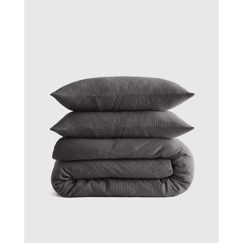 Organic Airy Gauze Duvet Cover Set | Quince in Charcoal