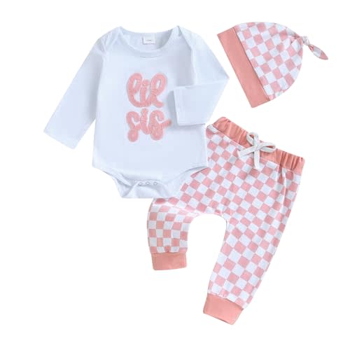 Bonangber Big Brother Little Sister Matching Outfits Long Sleeve Romper/Sweatshirt Pants Set Cute Baby Fall Winter Clothes
