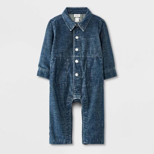 Baby Boys' Cord Solid Boilersuit - Cat & Jack™ Indigo 6-9m