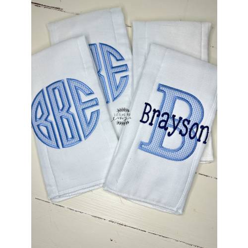 Burp Cloth Set - Monogrammed Burp cloth Set - Boy Baby Gift - Baby shower gift - baby gift - personalized gift