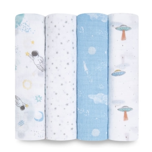 Space Print Cotton Muslin Swaddle 4pk | aden + anais