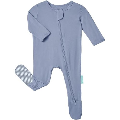 PurComfy Baby Zipper Footie Pajamas, Supersoft Bamboo Rayon Baby Footed Pjs Boy Girl 0-3-6-9-18-24 Month Coverall Sleepers