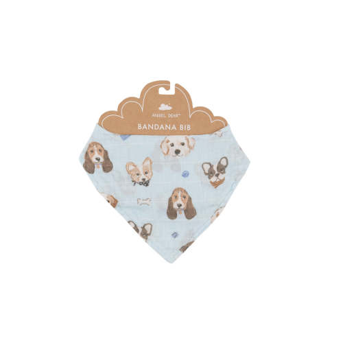 Angel Dear | Muslin Bandana Bib | Vintage Puppy Faces