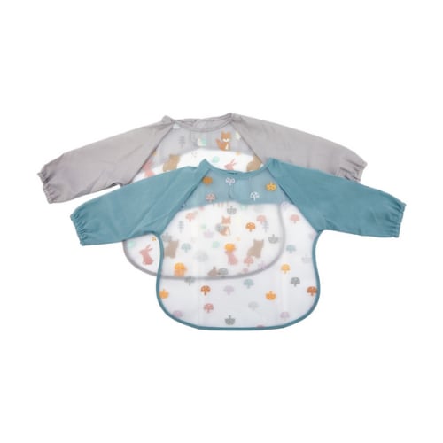 2 Pack Sleeved Bibs, Animals - Anko