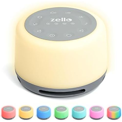 Zello | Original White Noise Machine for Babies & Adults | 30 Sounds | 7 Colour Night Light | Sleep Timer | USB Rechargeable | White Noise Machine Baby | Sleep Aid