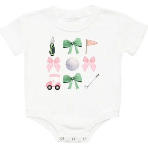 Bow Golf Girl Short Sleeve Romper, 0-3M