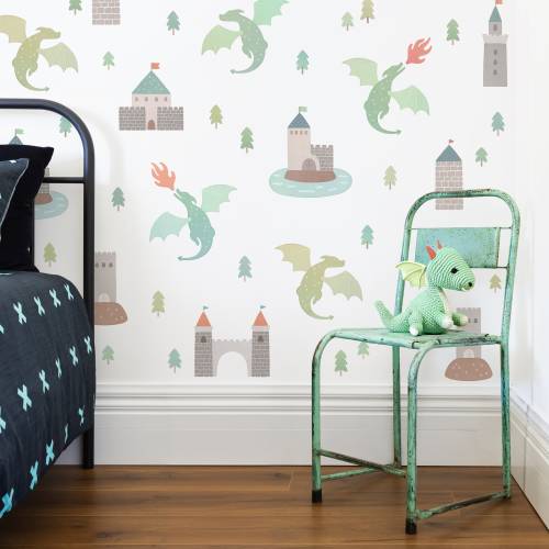 Dragon Wall Decals - Removable, Reusable Wall Stickers - Nursery Decor, Kids Room Wall Art, Boy Nursery Decor