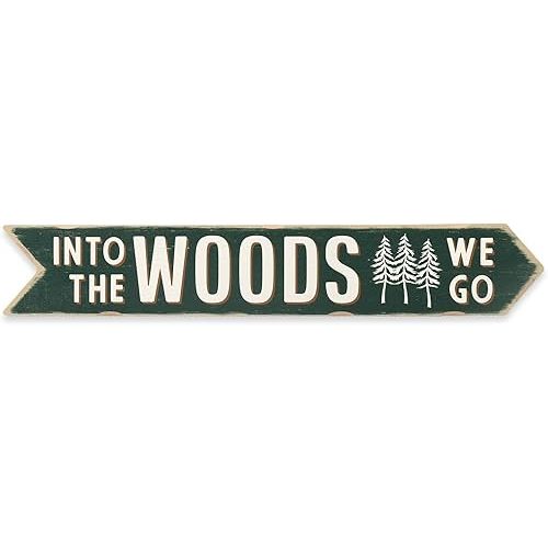 Into the Woods Arrow Wood Wall Decor - Rustic Outdoorsy Wall Art for Cabin, Lodge, or Man Cave