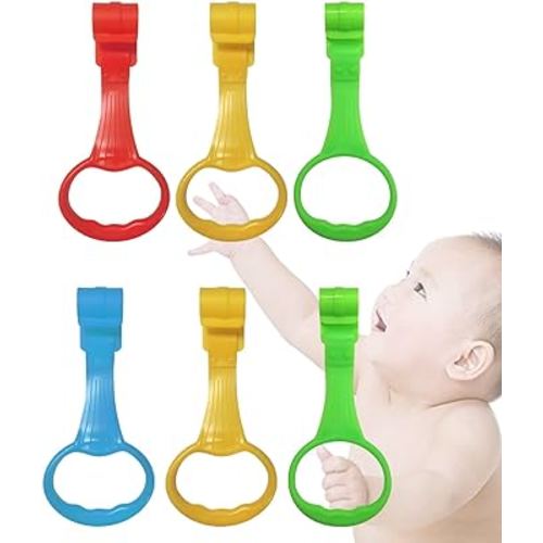 Baby Pull Up Rings for Baby 6 Pack Walk Assistant, Pull Up Ring for Baby Playpen Handle Grip for Toddlers - Value Pack